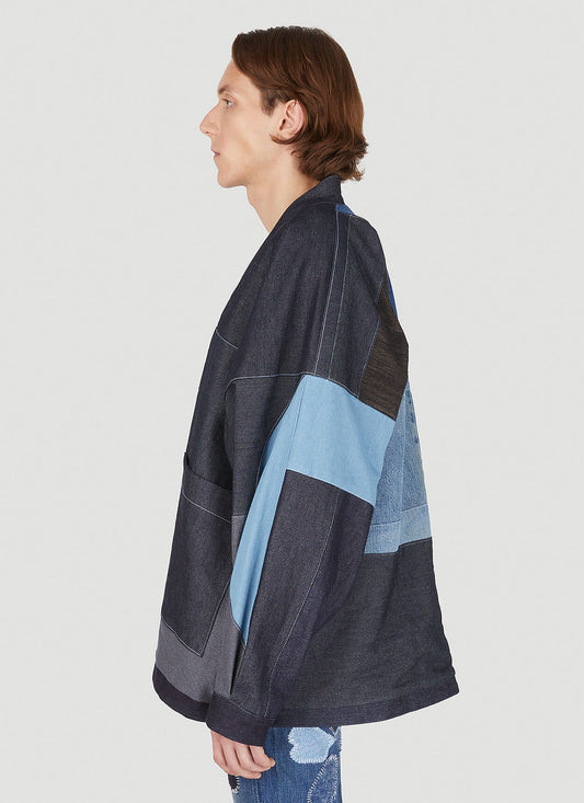 Patchwork Kimono Jacket in Blue