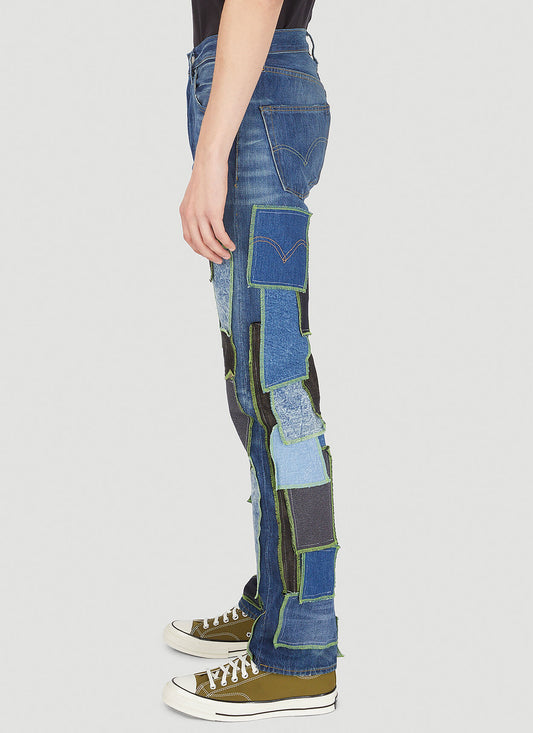 Patchwork Jeans in Blue