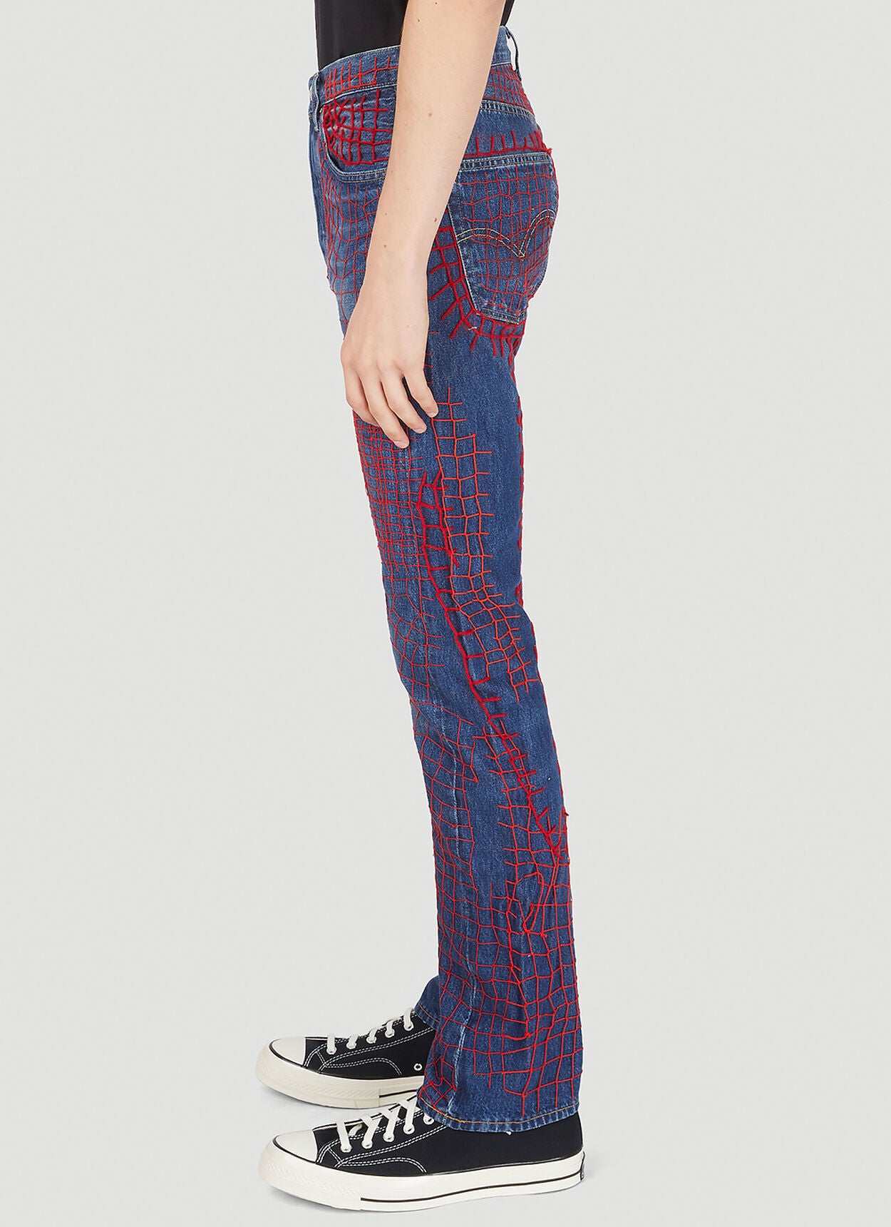 Web Stitch Jeans in red