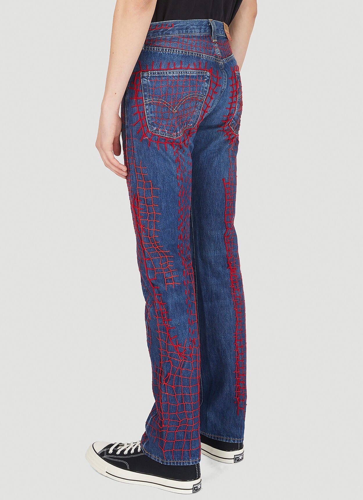 Web Stitch Jeans in red