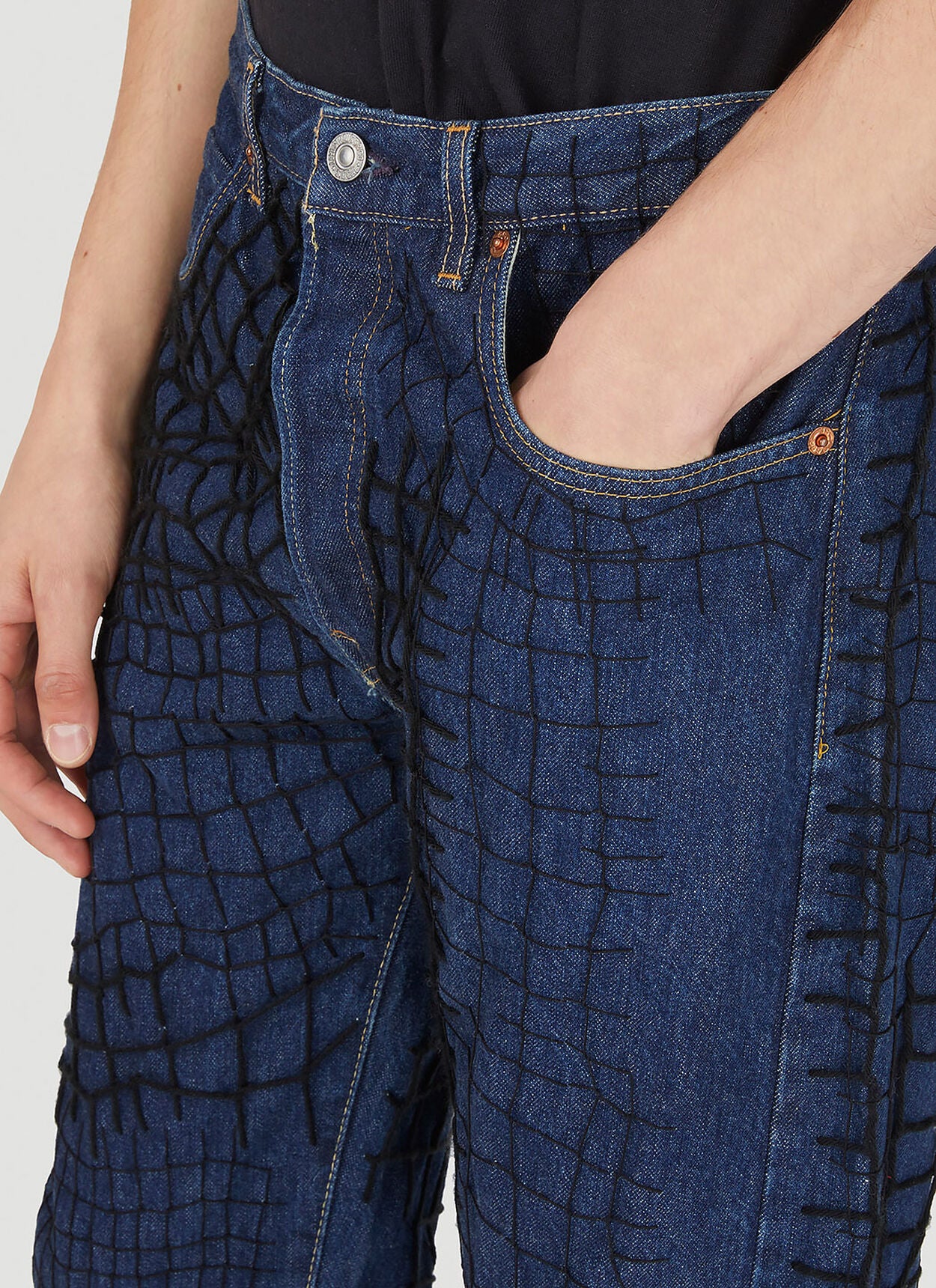 Web Stitch Jeans in Black