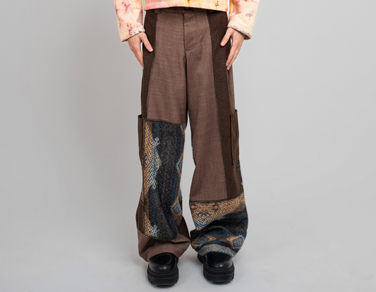 Multi-Color Trousers In Brown