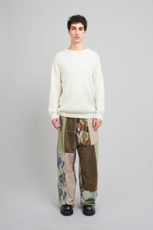 Multi-Color Trousers In Brown