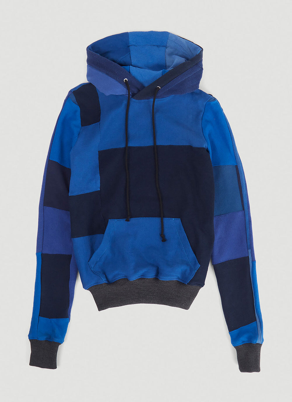 Monochromatic Deconstructed Panelled Hoodie in Blue