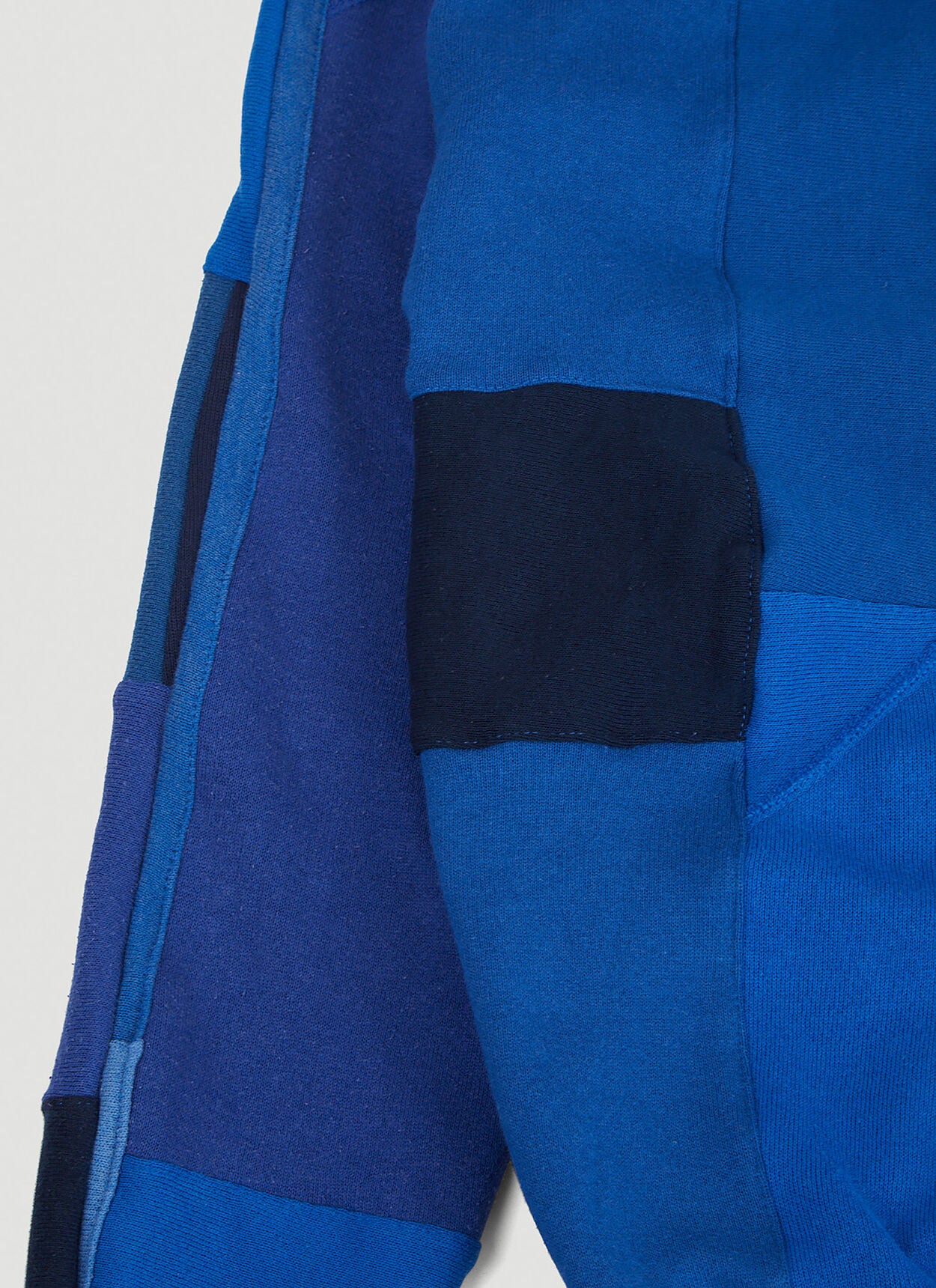 Monochromatic Deconstructed Panelled Hoodie in Blue