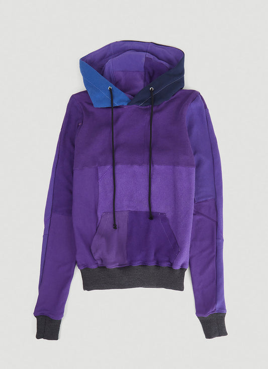 Monochromatic Deconstructed Panelled Hoodie in Purple