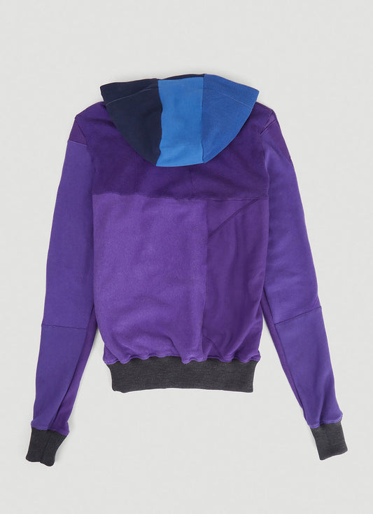 Monochromatic Deconstructed Panelled Hoodie in Purple