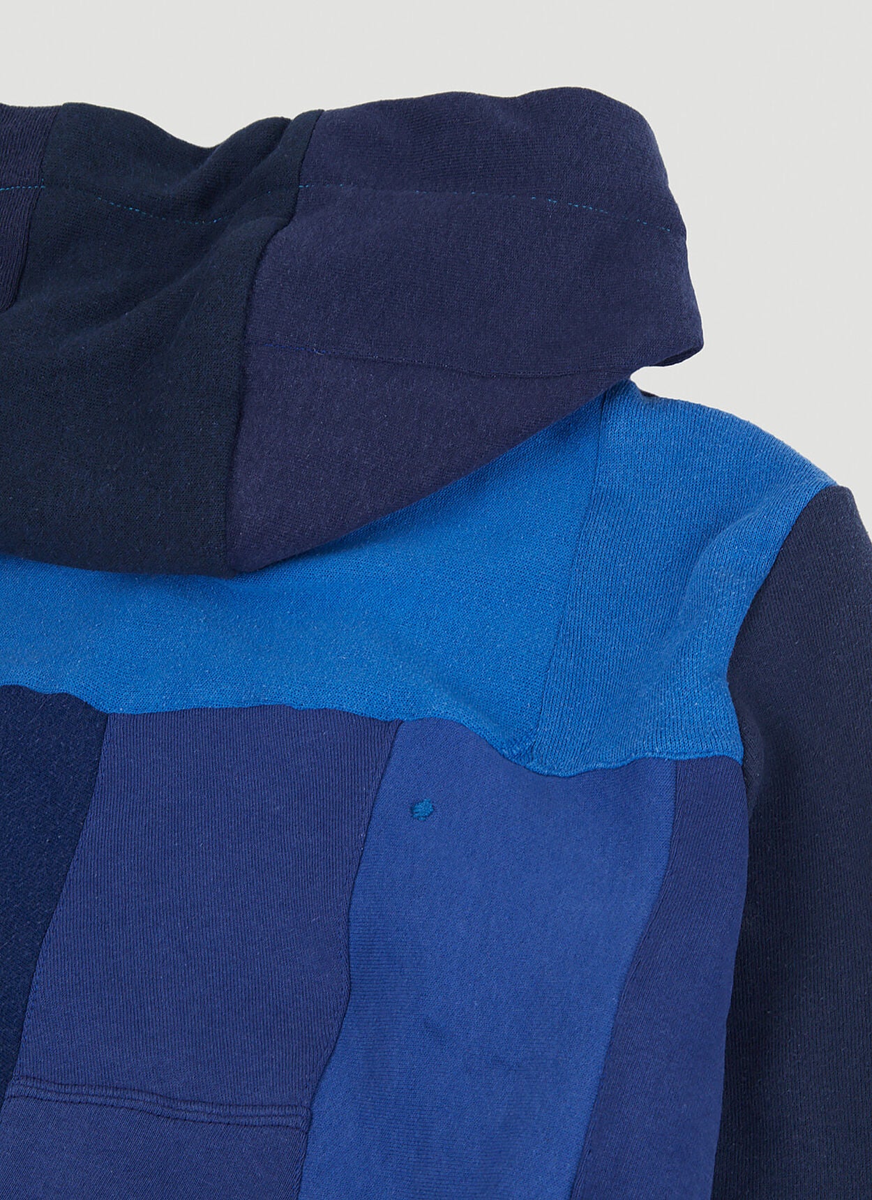 Monochromatic Deconstructed Panelled Hoodie in Blue